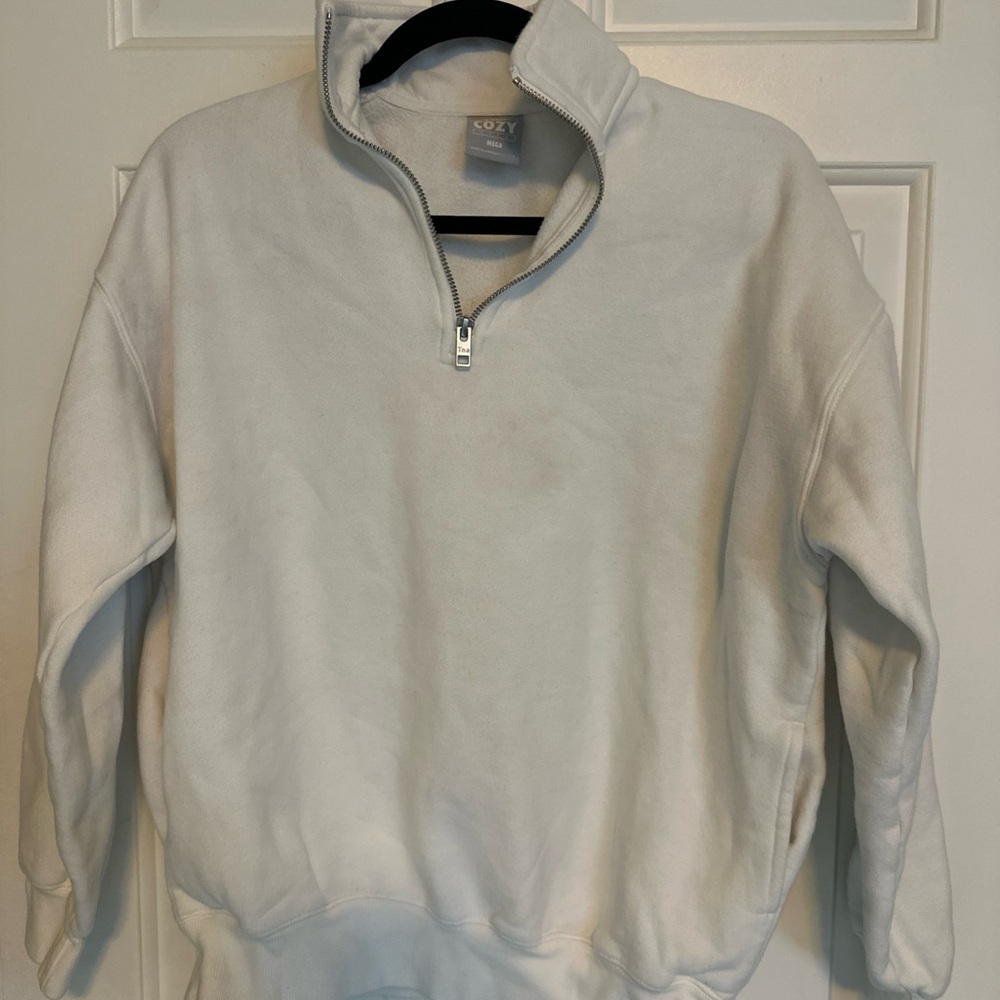 TNA White Half Zip Sweater